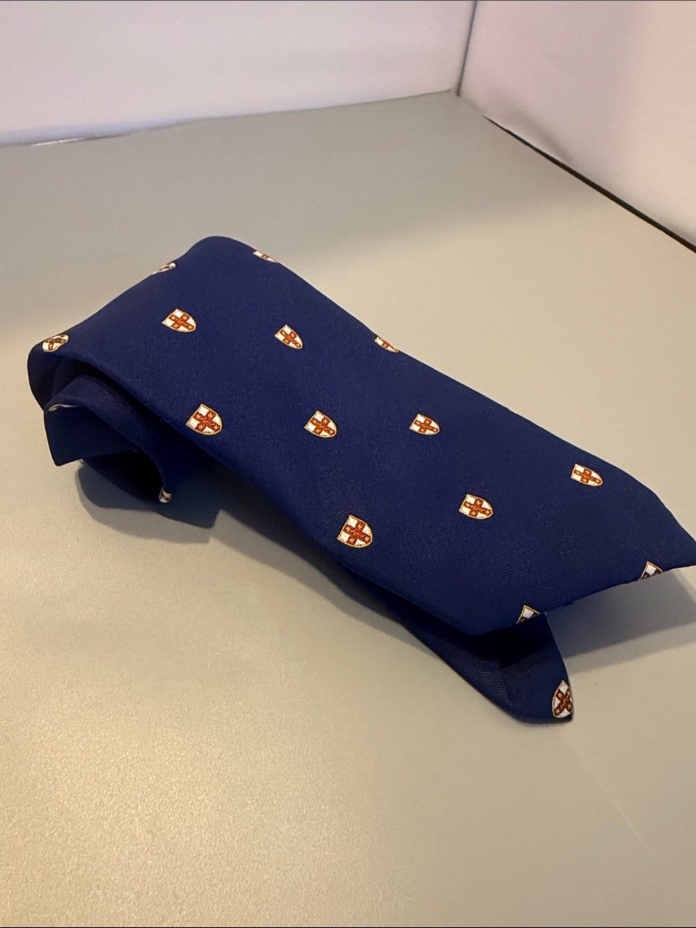 Tee-Dee Blue Silk Club Tie. Heraldic shield 🛡️
